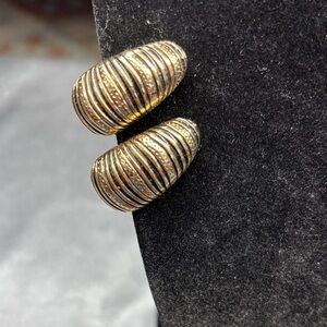 Gold and Silver Textured Women's Earrings